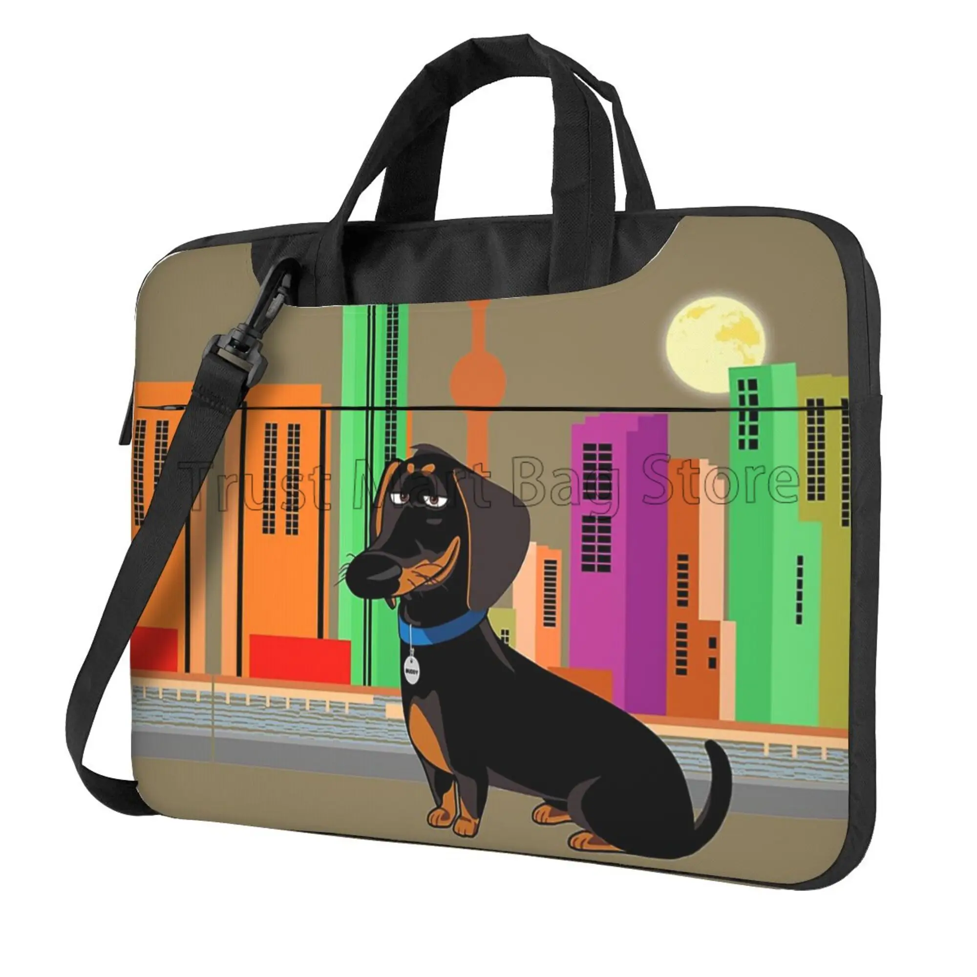 Laptop Backpack 15.6 - กระเป๋ากระเป๋าหิ้วใส่แล็ปท็อปลายดัชชุนน่ารักกระเป๋าอัลตร้าบุ๊คแท็บเล็ตอุปกรณ์สวมครอบพร้อมสายคล้องไหล่ขนาด13 14 15.6นิ้ว