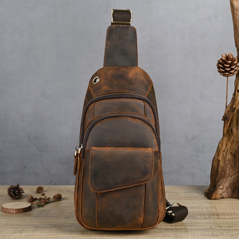 Leather Backpack Vintage - ดีไซเนอร์หรูหรากระเป๋าคาดหน้าอกผู้ชายอเนกประสงค์ความจุขนาดใหญ่กลางแจ้งกระเป๋าสะพายไหล่ผู้ชายกระเป๋าเดินทางกระเป๋าเป้สะพายหลังโมชิลา นักเรียน
