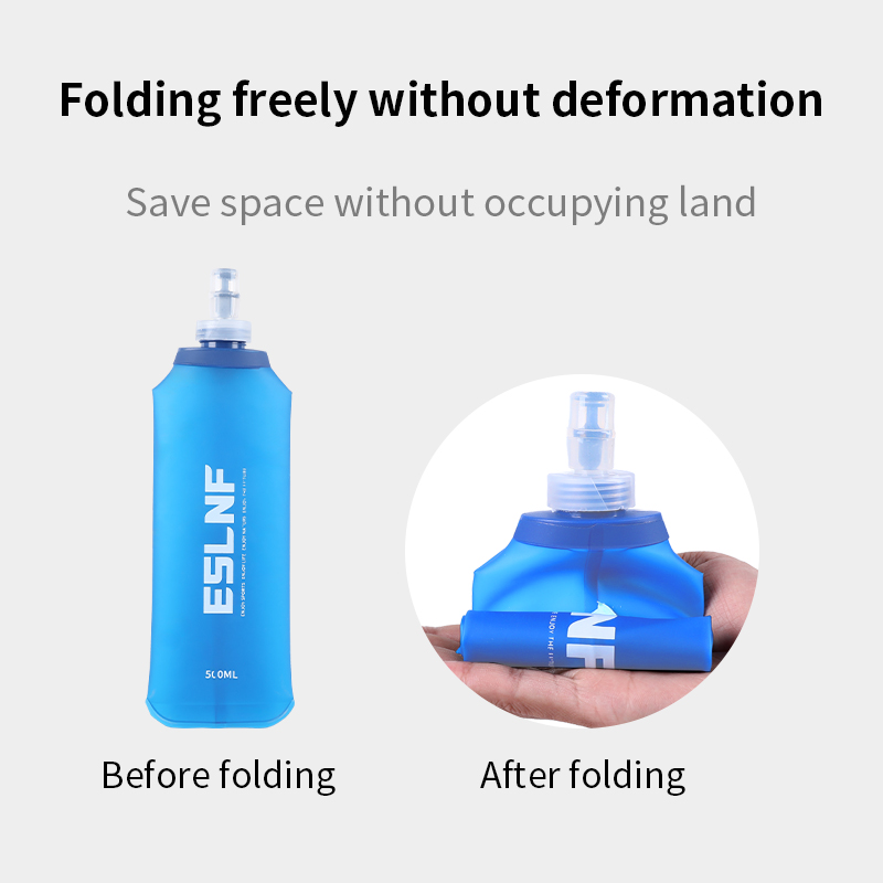 Hydration Pack Outdoor - ขวดน้ำพับได้ 500 มล. ขวดน้ำแบบนิ่ม ปราศจากสาร BPA
