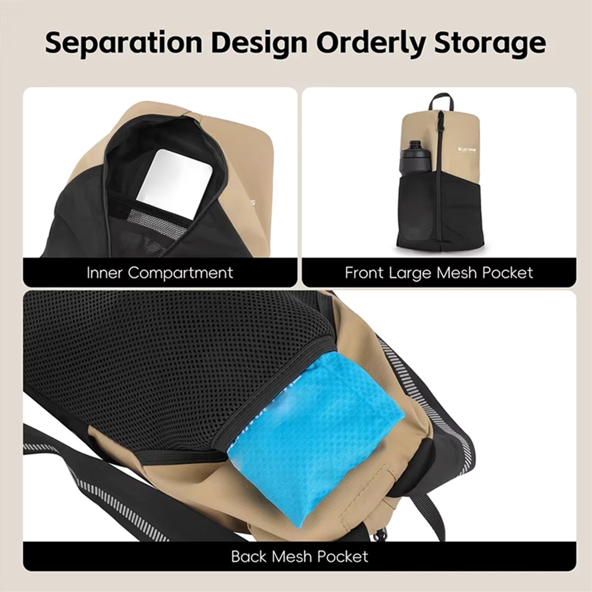 Hiking Backpack Waterproof - A61P กระเป๋าเป้สะพายหลังสำหรับปั่นจักรยานความจุขนาดใหญ่กันน้ำแบบพกพาสำหรับใส่จักรยานฟรีกระเป๋าเดินป่าปีนเขาวิ่งกระเป๋าปั่นจักรยา