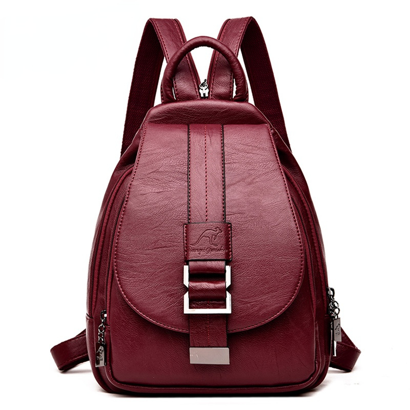 Leather Backpack Vintage - ออกแบบกระเป๋าเป้สะพายหลังผู้หญิงหนังกระเป๋าเป้สะพายหลังหญิงโรงเรียนกระเป๋าสำหรับวัยรุ่นสาวเดินทางกลับกระเป๋า Retro Bagpack Sac A Dos