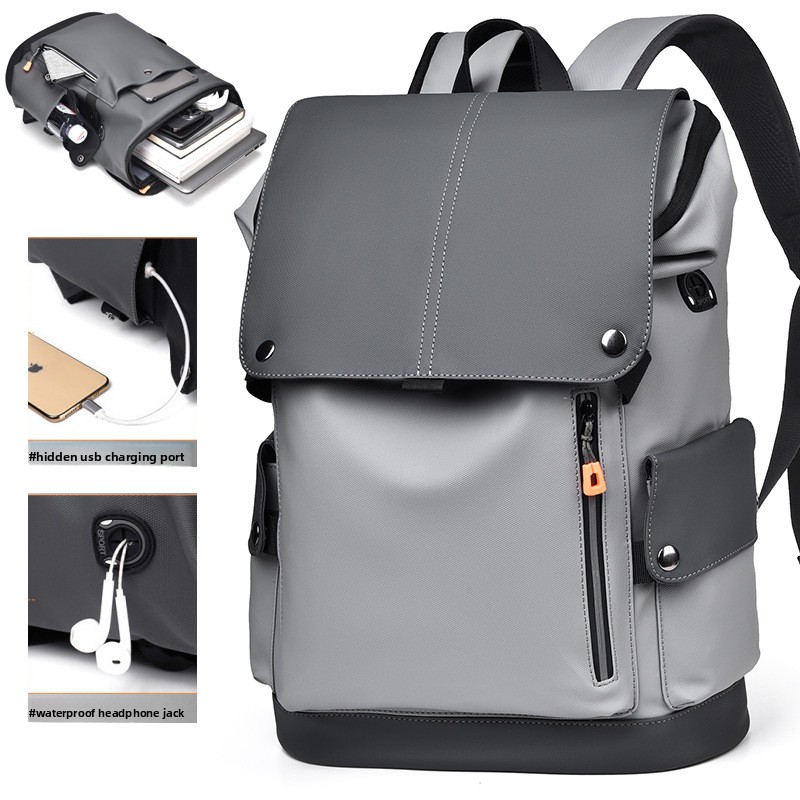 Business Backpack Brief - กระเป๋าเป้ธุรกิจแบบใหม่พร้อมโลโก้สั่งทำพิเศษ กระเป๋าเป้ผู้ชายขนาดใหญ่ ใส่คอมพิวเตอร์ ทำงาน เดินทางได้ วัสดุหนัง