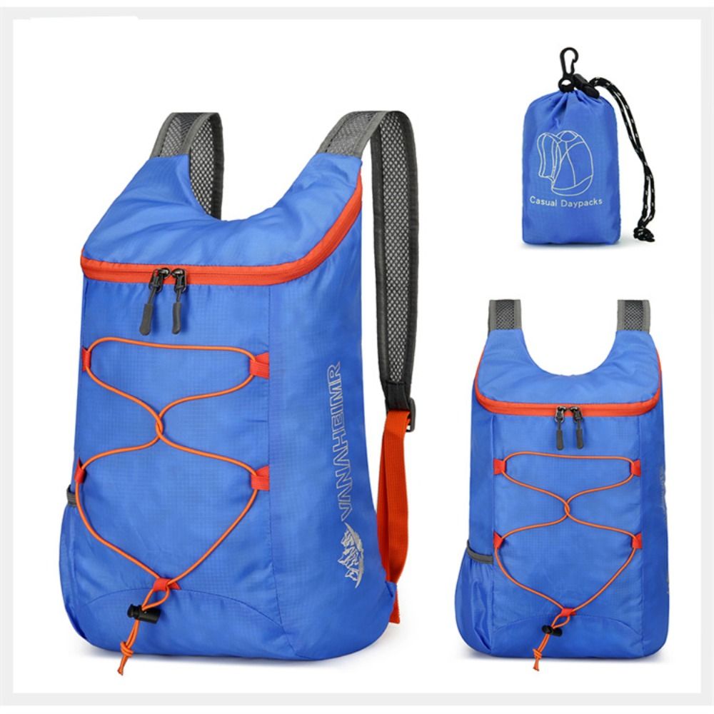 Hiking Backpack Waterproof - กระเป๋าเป้สะพายหลังกีฬาแบบพับได้ผ้าไนลอนกันน้ําความจุสูงกระเป๋าเป้สะพายหลังตั้งแคมป์น้ําหนักเบาเป็นพิเศษ Daypack เดินป่า