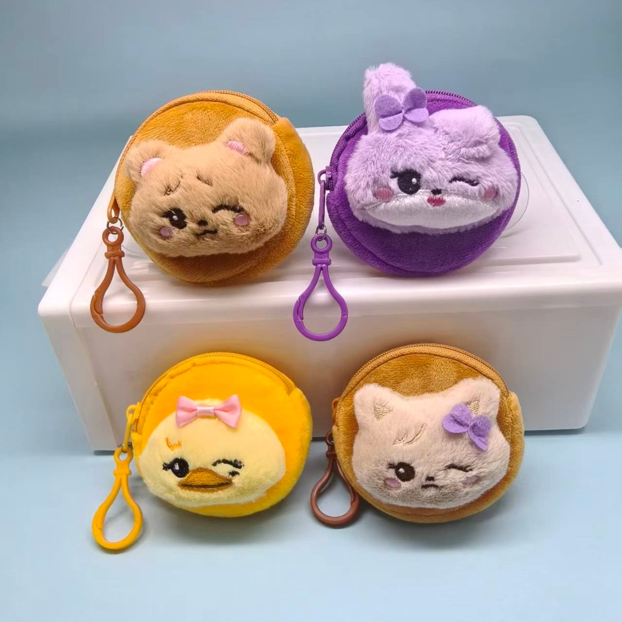 Mini Backpack Purse - กระเป๋าใส่เหรียญตุ๊กตาสัตว์น่ารักสไตล์เคป๊อป รูปโบว์ เป็ด แมว กระต่าย หมี