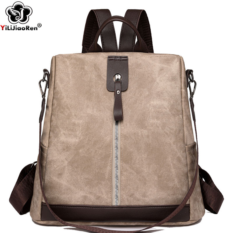 Fashion Backpack Women - กระเป๋าเป้สะพายหลังกันขโมยแฟชั่น ผู้หญิง หนังคุณภาพสูง กระเป๋าสะพายไหล่ผู้หญิง ดีไซน์เนอร์ น้ำหนักเบา