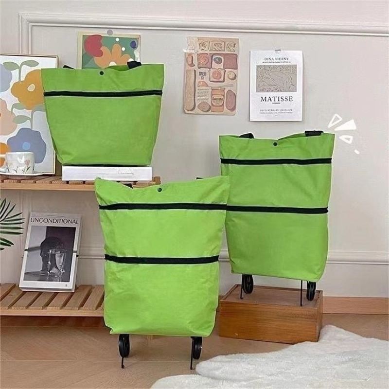 Foldable Backpack Small - รถเข็นแบบกระเป๋าเป้สะพายหลัง น้ำหนักเบา พับเก็บได้ พกพาสะดวก สำหรับใช้ในบ้านและนอกบ้าน พร้อมล้อสำหรับใส่ถุงช้อปปิ้งและจัดเก็บของ