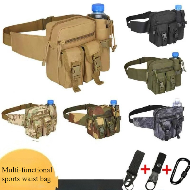 Hydration Pack Outdoor - กระเป๋าคาดเอวสำหรับวิ่งกลางแจ้งอเนกประสงค์ กระเป๋าคาดเอวใส่ขวดน้ำแบบซ่อน กระเป๋าคาดเอวเดินป่าแบบแนบกระชับ กระเป๋าคาดเอวแบบยุทธวิธี