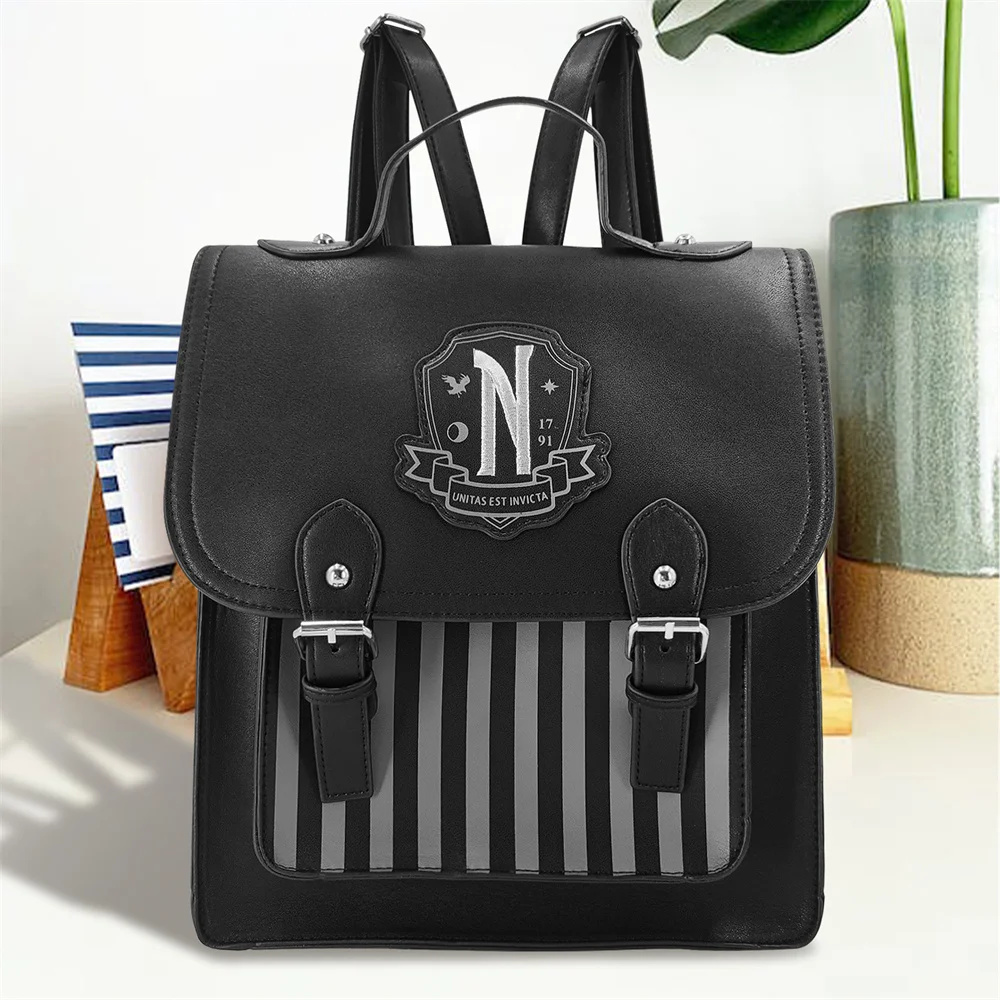 กระเป๋าเป้หนัง PU สีดำลายภาพยน - Leather Backpack Vintage บทวิจารณ์และราคา