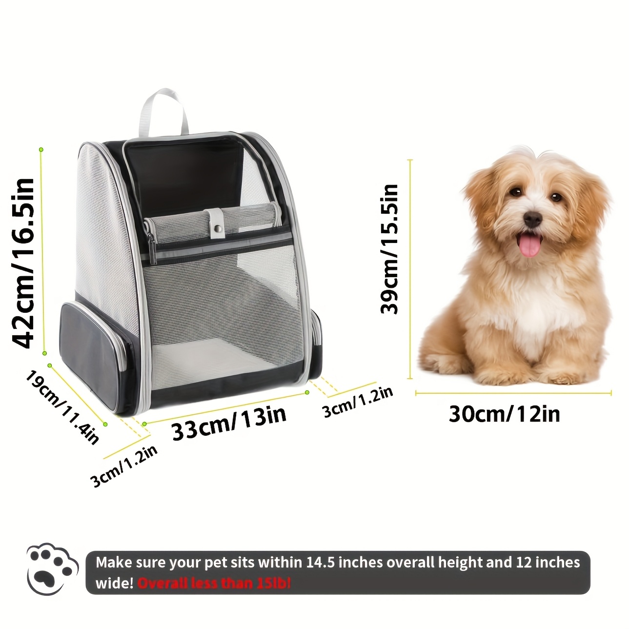 กระเป๋าเป้สะพายหลังสำหรับสัตว์ - Foldable Backpack Small บทวิจารณ์และราคา
