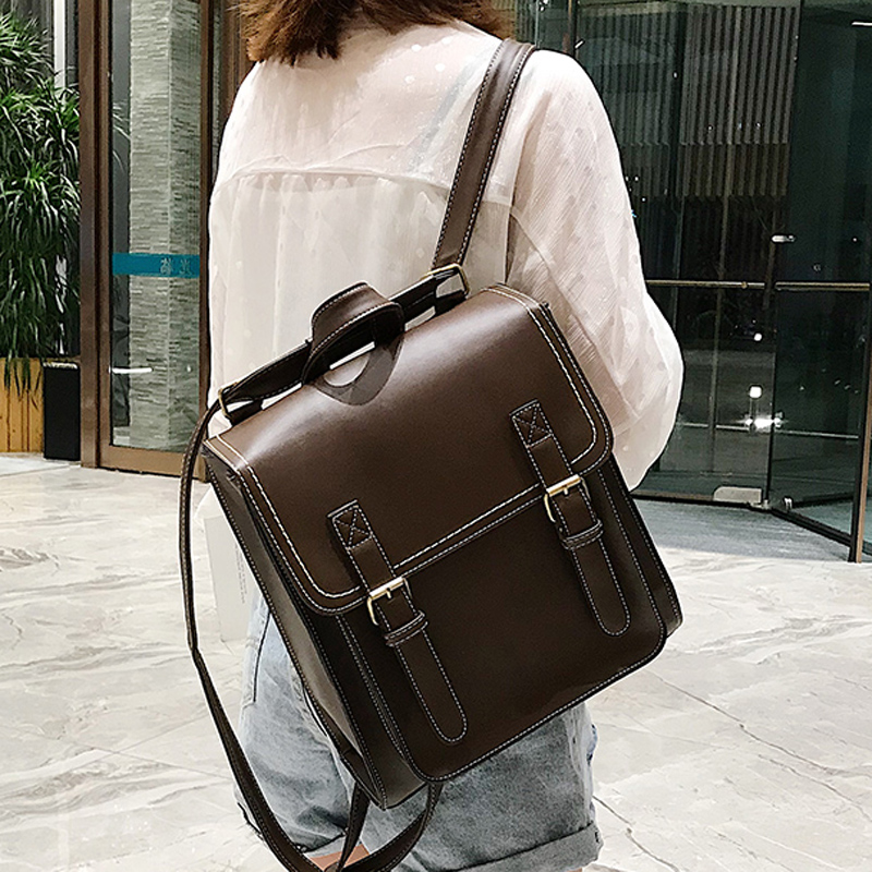 กระเป๋าเป้สะพายหลังหญิง Pu หนั - Leather Backpack Vintage บทวิจารณ์และราคา