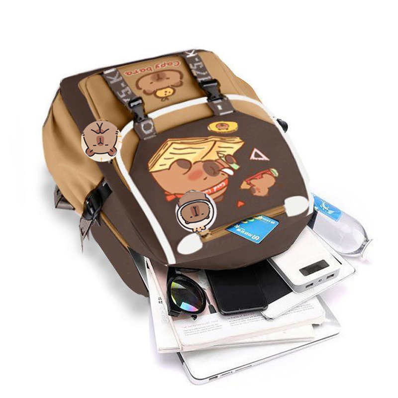 Kawaii Capybara สไตล์สีกากีกระ - School Backpack Teen บทวิจารณ์และราคา