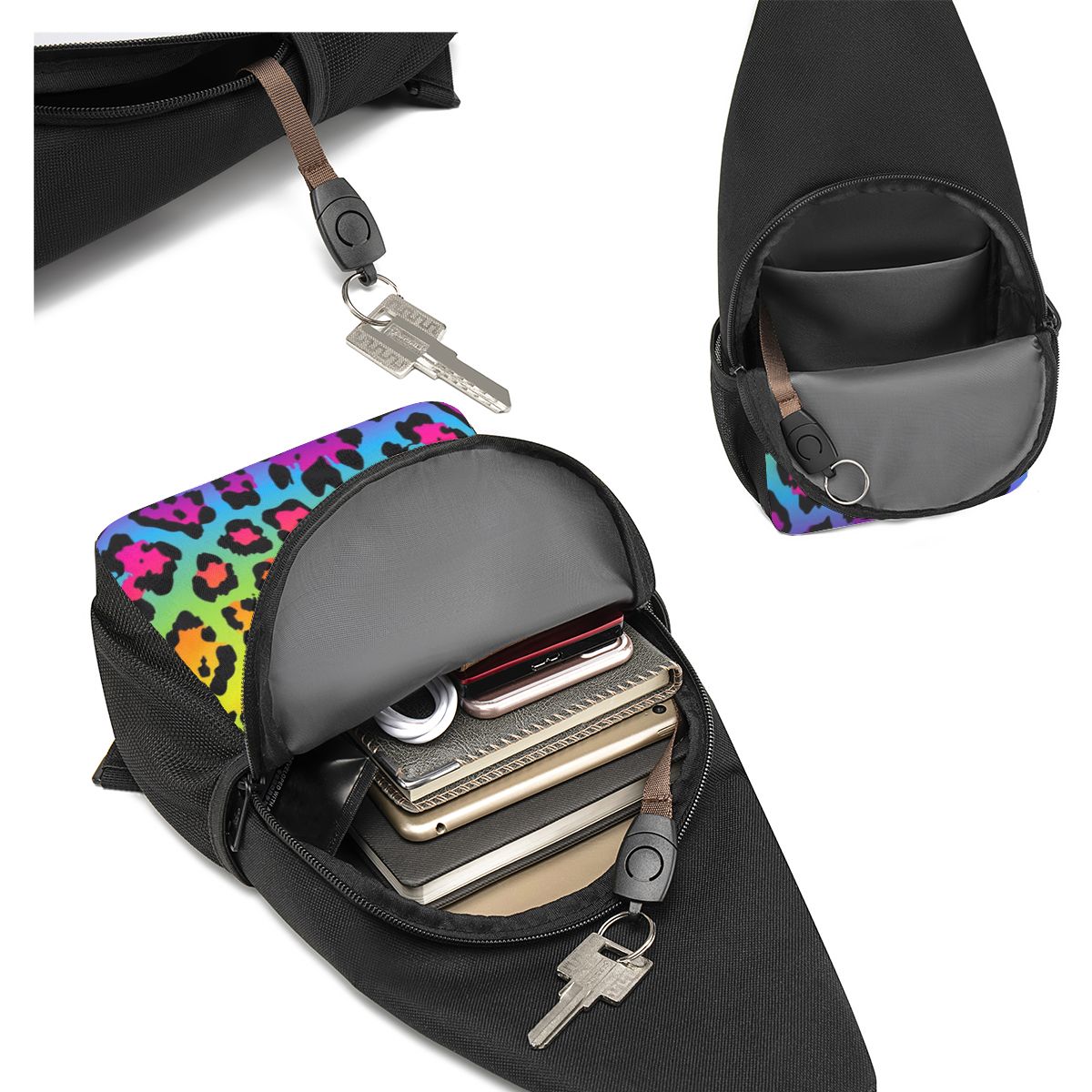 กระเป๋าคาดหน้าอกพิมพ์ลายเสือดา - Sling Backpack Shoulder บทวิจารณ์และราคา