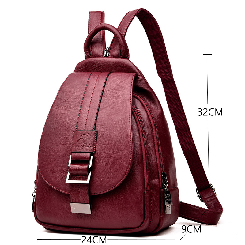 ออกแบบกระเป๋าเป้สะพายหลังผู้หญ - Leather Backpack Vintage บทวิจารณ์และราคา