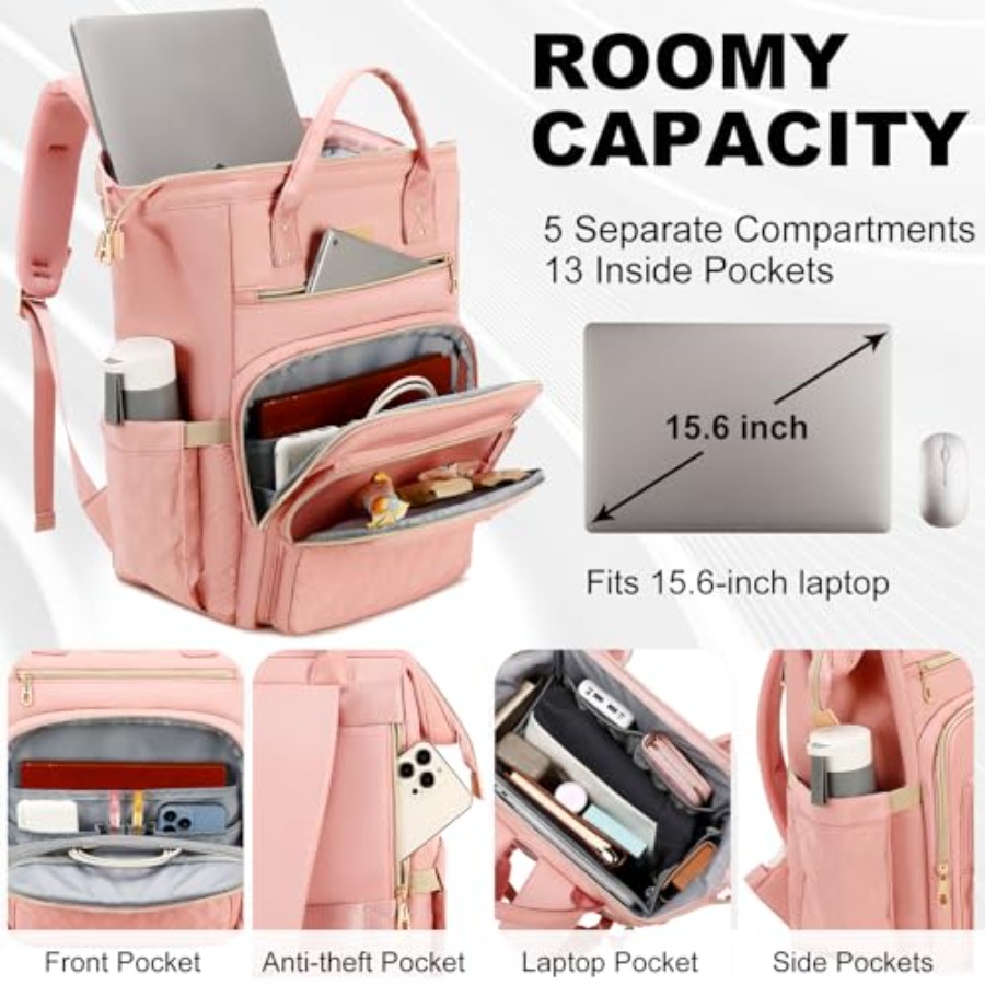 กระเป๋าเป้สะพายหลังสำหรับผู้หญ - Laptop Backpack 15.6 บทวิจารณ์และราคา