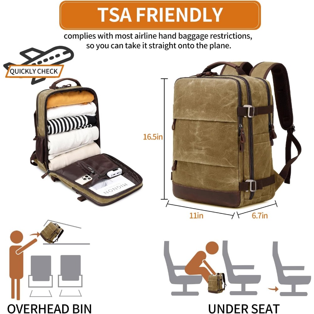 กระเป๋าเป้เดินทางสำหรับผู้ชาย  - Canvas Backpack Casual บทวิจารณ์และราคา