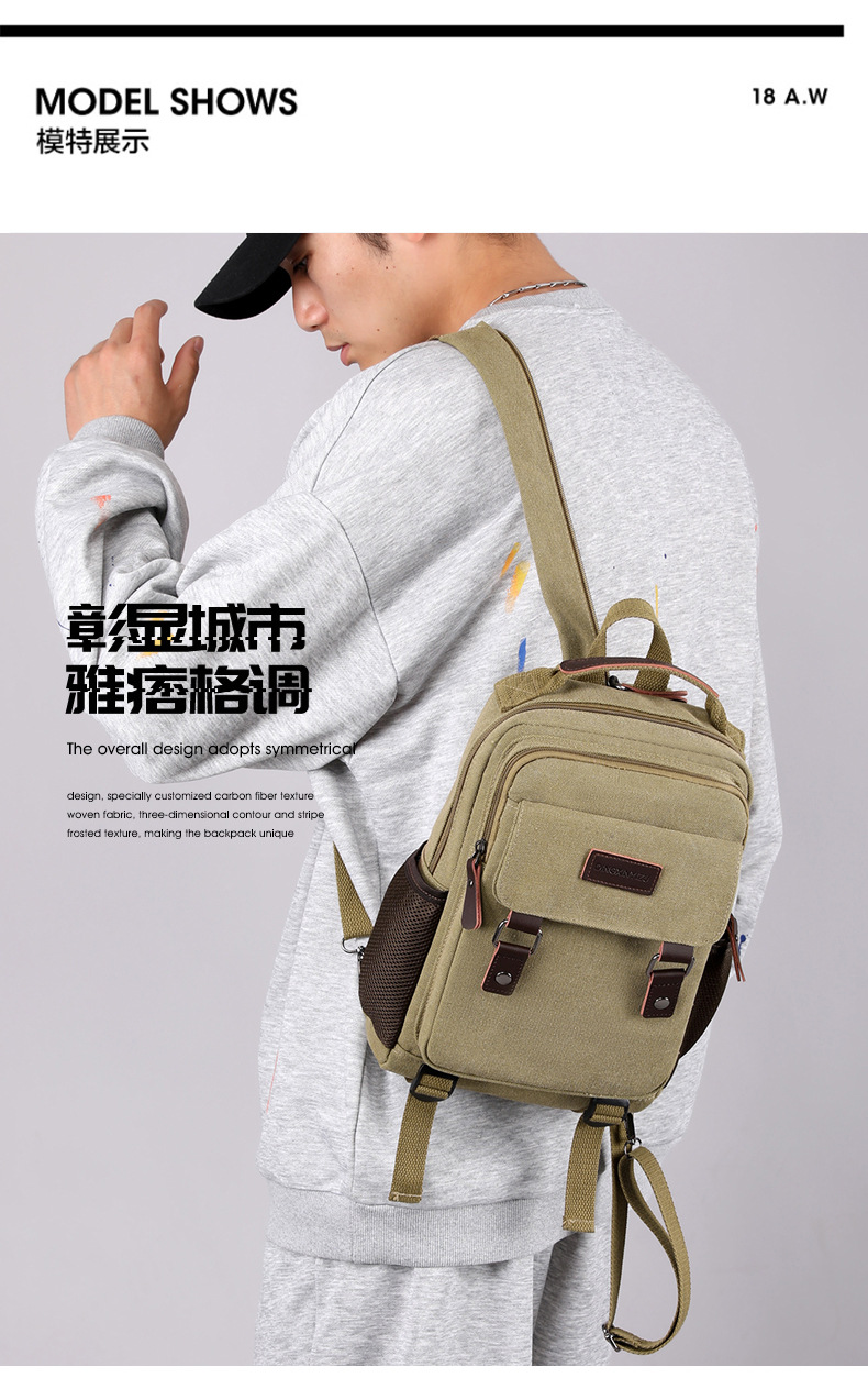 ใหม่ผ้าใบกระเป๋าผู้ชายกระเป๋าเ - Canvas Backpack Casual บทวิจารณ์และราคา