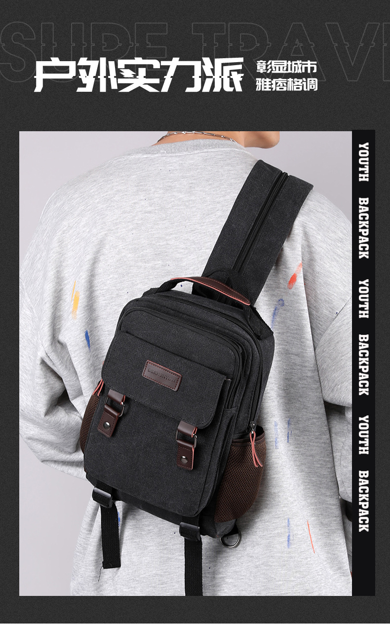 ใหม่ผ้าใบกระเป๋าผู้ชายกระเป๋าเ - Canvas Backpack Casual บทวิจารณ์และราคา