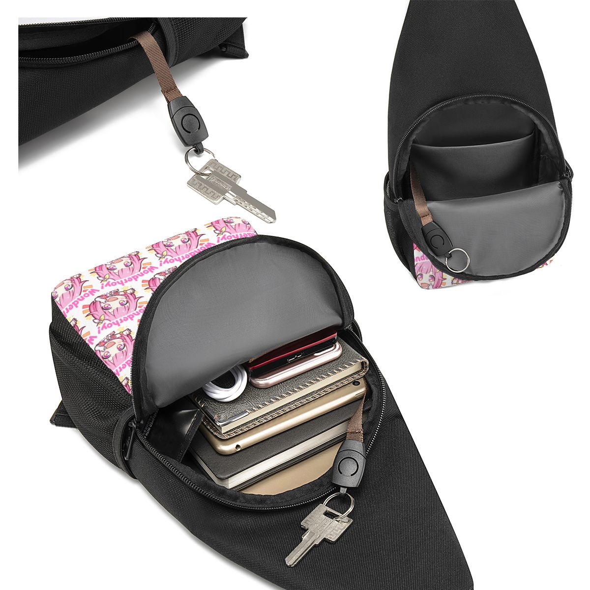 Emu Otori Wonderhoy Stamp Ches - Sling Backpack Shoulder บทวิจารณ์และราคา
